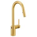 Product Image of Align Brushed Gold 1 Handle Pulldown Kitchen Faucet, Motionsense Wave, 7565EWBG