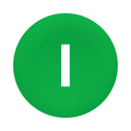 Product Image of Harmony ZB Round White Marked I Push Button Cap - Green
