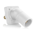 Product Image of 16 Series Male Panel Receptacle, Cam-Type, 45-Degree, Threaded Stud Length- 3/4", Taper Nose, Cable Range, #2 to 4/0 AWG, 400A Max (White)