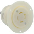Product Image of 20A, 277/480V 3-Phase Y, NEMA L19-20R, 4P, 4W, Flanged Outlet Locking Receptacle, Non-Grounding (White)