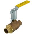 Product Image of 1" Solder Full Port 2-Piece Ball Valve w/ Stainless Steel Ball & 2-1/4" Stem