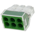 Product Image of Pushwire Connector for Junction Boxes, 18-12 AWG - 6 Ports, Green (Box of 50)