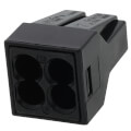 Product Image of Pushwire Connector for Junction Boxes, 18-12 AWG - 4 Ports, Black (Box of 100)