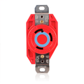 Product Image of 30A, 250V NEMA L6-30R, 2P, 3W, Flush Mtg Locking Receptacle, Grounding, V-0-MAX, RED