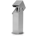 Product Image of 2-Gang 18" Stainless Steel Power Pedestal, Surface Mount, NEMA 3R, Lockable Hinged Top, Self-Closing Lid, Brushed, Stainless Steel