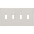 Product Image of 4-Gang Electrical Wall Plate, 4 Toggles, Device Mount (Light Almond)