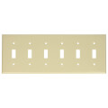 Product Image of 6-Gang Electrical Wall Plate, Toggle Switch (Light Almond)