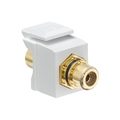 Product Image of RCA Feedthrough Quickport, Connector, Gold-plated (Black) Stripe (White) Housing