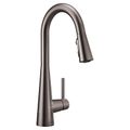 Product Image of Sleek Smart Kitchen Faucet Black Stainless 1 Handle High Arc Pulldown, 7864EVBLS