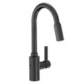 Product Image of Genta Lx Matte Black 1 Handle Pulldown Kitchen Faucet, Motionsense Wave, 7882EWBL