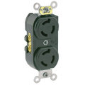 Product Image of 15A, 250V NEMA L6-15R, 2P, 3W, Duplex Locking Receptacle, Grounding (Black)