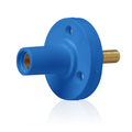 Product Image of 15 Series Cam-Type Female Panel Mount Receptacle, 0.75" Threaded Stud Termination, 90-Degree, #8, #2 AWG, 150A Max, Type 3R When Mated (Blue)