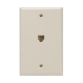 Product Image of Standard Telephone Wall Jack, 6p4c, Screw Terminals (Ivory)