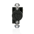 Product Image of Flush Mtg Locking Receptacle, Non-Grounding, Power Interrupting, 20A 125 VAC/10A 250 VDC, Non-NEMA, 2-Pole, 3-Wire (Non-Grounding) Black