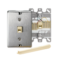 Product Image of Telephone Wall Jack, 6p4c, Quick Connect, Stainless Steel