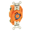 Product Image of 30A, 250V NEMA L6-30R, 2P, 3W, Flush Mtg Locking Receptacle, Isolated Ground, V-0-MAX (Orange)