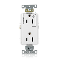 Product Image of Decora Plus Duplex Receptacle, Heavy-Duty Industrial, Split-Circuit, 15A 125V 2P 3W (White)