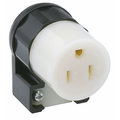 Product Image of 15A, 125V NEMA 5-15R, 2P, 3W, Connector, Straight Blade, Grounding, Angle (Black/White)