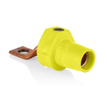 Product Image of 16 Series Taper Nose Single Pole Cam Type Female Terminal Connector, Bus Bar Mount, Offset, #2, 4/0 AWG, 400A Max (Yellow)