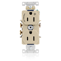 Product Image of Duplex Receptacle, Heavy-Duty Industrial, Split-Circuit, 15A 125V 2P 3W (Ivory)