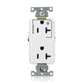 Product Image of Decora Plus Duplex Receptacle, Heavy-Duty Industrial, Split-Circuit 20A 125V NEMA 5-20R (White)