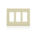 Product Image of 3-Gang Electrical Wall Plate, Decora Screwless (Ivory)