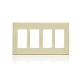 Product Image of 4-Gang Electrical Wall Plate, Decora Screwless (Ivory)