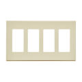 Product Image of 4-Gang Decora Wall Plate, Snap-On Mount (Almond)