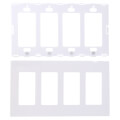 Product Image of 4-Gang Decora Wall Plate, Snap-On Mount (White)