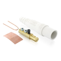 Product Image of 16 Series Taper Nose Cam-Type Male Plug, Contact & Insulator, Detachable, #6 #2 AWG, 190A Max, Type 3R When Mated (White)
