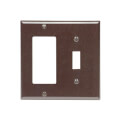 Product Image of 2-Gang Electrical Wall Plate, Combo, 1 Decora & Toggle Switch (Brown)