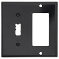Product Image of 2-Gang Electrical Wall Plate, Combo, 1 Decora & Toggle Switch (Black)