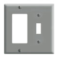 Product Image of 2-Gang Electrical Wall Plate, Combo, Decora & Toggle Switch (Gray)