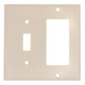 Product Image of 2-Gang Electrical Wall Plate, Combo, 1 Decora & 1 Toggle Switch (Light Almond)