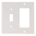 Product Image of 2-Gang Electrical Wall Plate Combo, 1 Decora & 1 Toggle Switch, GFCI (White)