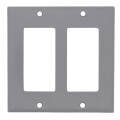 Product Image of 2-Gang Decora/GFCI Device Electrical Wall Plate, Device Mount (Gray)