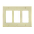 Product Image of 3-Gang Electrical Wall Plate, Nylon, Decora (Ivory)