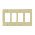 Product Image of 4-Gang Electrical Wall Plate, Nylon, Decora (Ivory)