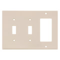 Product Image of 3-Gang Electrical Wall Plate, Combo, 2 Toggle & 1 Decora (Light Almond)