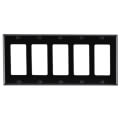 Product Image of 5-Gang Electrical Wall Plate, Decora (Black)