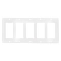 Product Image of 5-Gang Electrical Wall Plate, Decora (White)