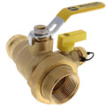 Product Image of 1-1/4" Pro-Pal Press Union Full Port Ball Valve w/ Hi-Flow Hose Drain & Reversible Handle (Lead Free)