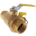 Product Image of 1-1/2" Pro-Pal Press Union Full Port Ball Valve w/ Hi-Flow Hose Drain & Reversible Handle (Lead Free)