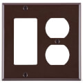 Product Image of 2-Gang Electrical Wall Plate, Combo, Decora & Duplex (Brown)