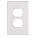 Product Image of 1-Gang Wall Plate, Midway Size, Thermoset Plastic, Duplex Receptacle (White)