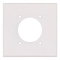 Product Image of 2-Gang 2.15" Dia. Device Receptacle Wall Plate, Flush Mount (White)