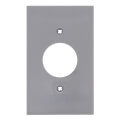 Product Image of 1-Gang Electrical Wall Plate, Nylon, 1.406" Hole Single Receptacle (Grey)