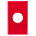 Product Image of 1-Gang Electrical Wall Plate, Nylon, 1.406" Hole Single Receptacle (Red)