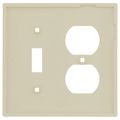 Product Image of 2-Gang Electrical Wall Plate, Nylon, Combo - Toggle Switch & Duplex (Ivory)