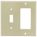 Product Image of 2-Gang Electrical Wall Plate, Nylon, Combo Toggle/Decora (Ivory)